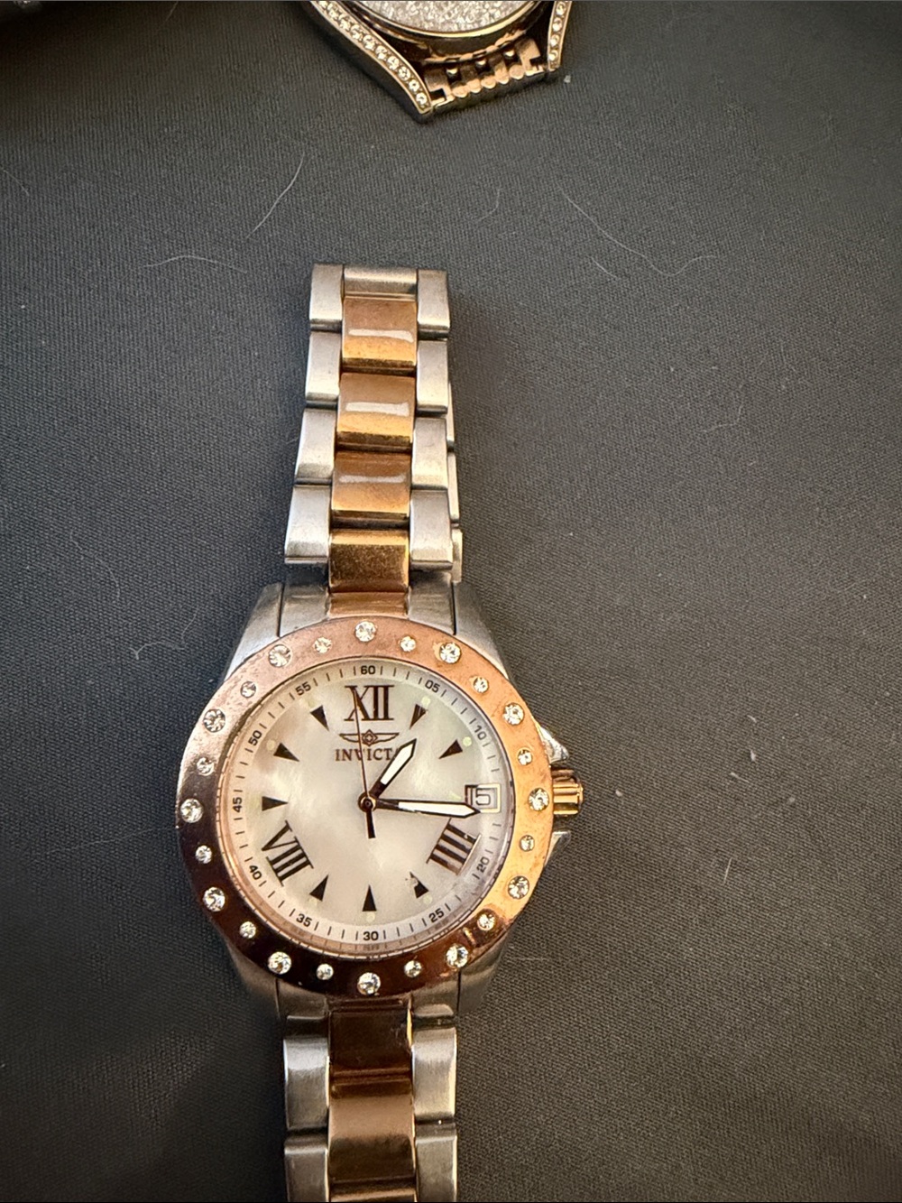 Invicta Two-Tone Women's Watch with Crystal Bezel - Silver & Gold
